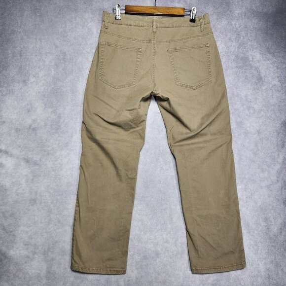 Flag & Anthem Pants Mens 31x30 Brown Khaki Straight Leg Stretch Casual Chino - Picture 1 of 10
